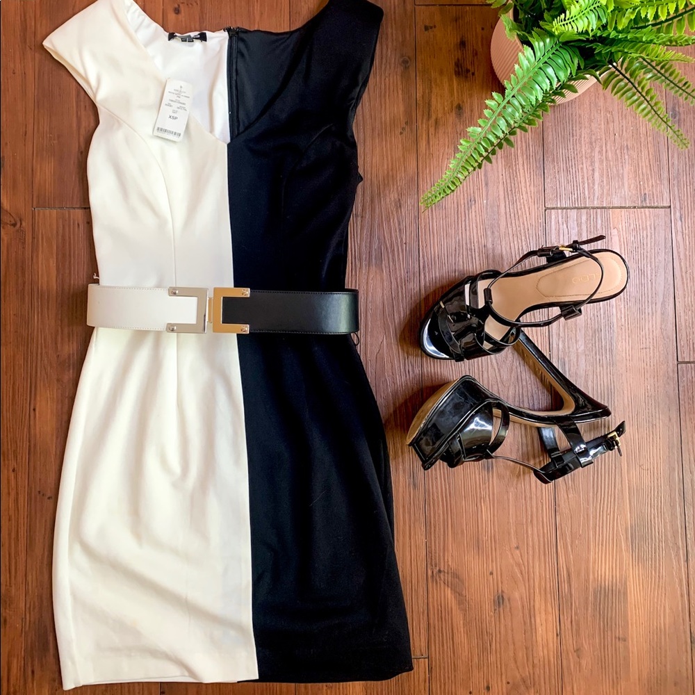Black and white bebe dress